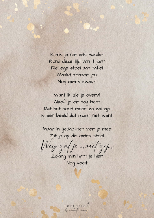 Troostkaartje Ik mis je net iets harder (A6) - voor buiten (watervast)