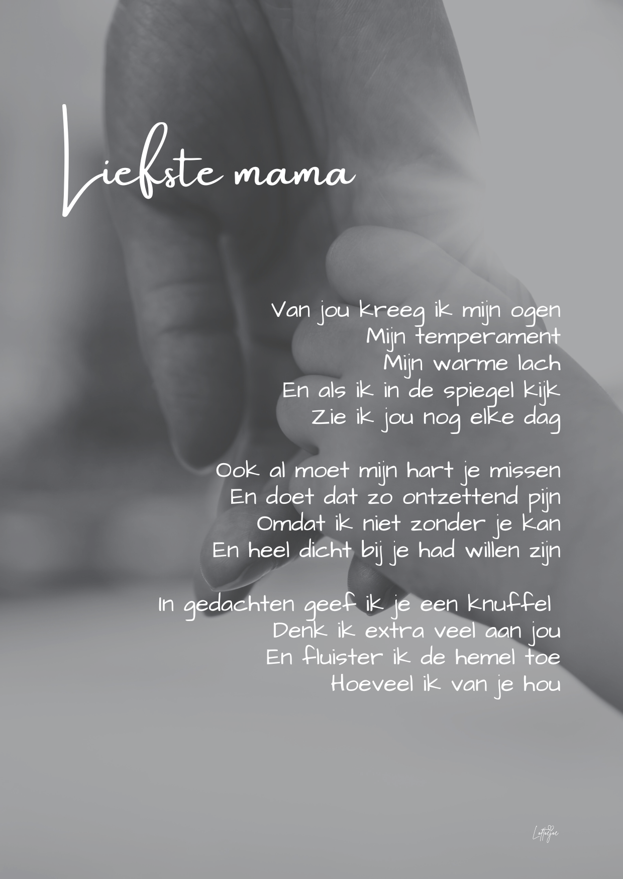 Troostkaartje Liefste mama (A6) - voor binnen