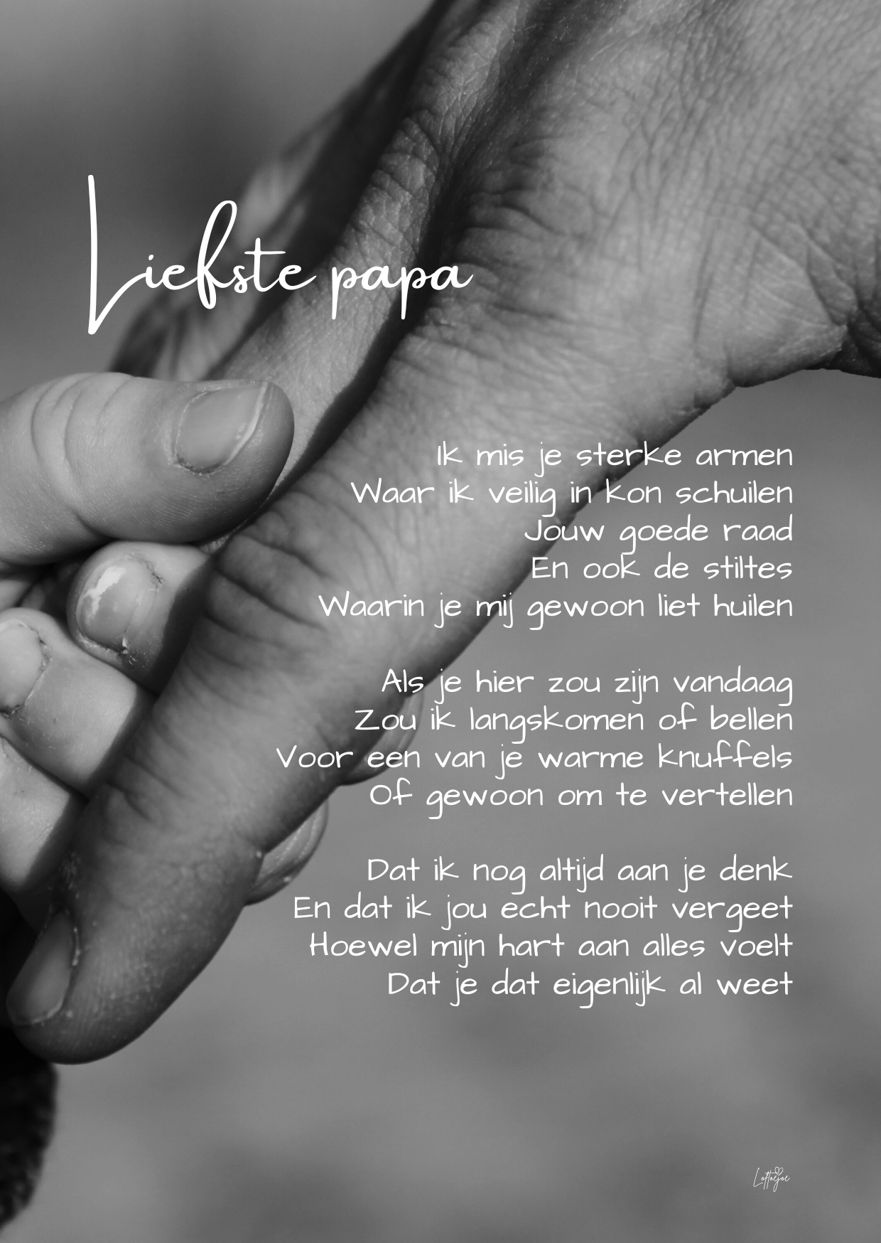 Troostkaartje Liefste papa (A6) - voor buiten (watervast)